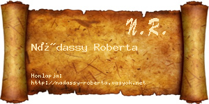 Nádassy Roberta névjegykártya